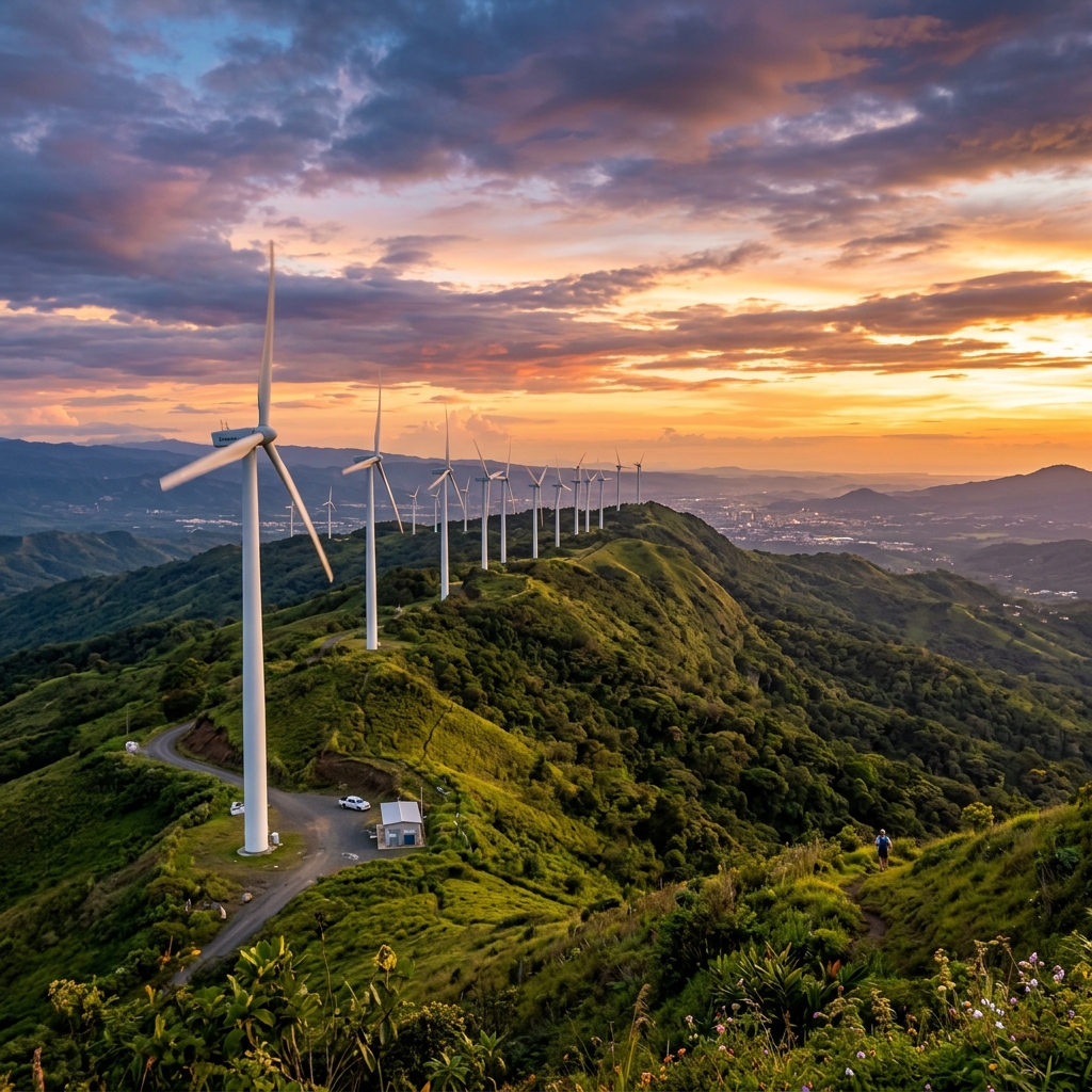 Windmills in Santa Ana, Costa Rica